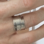 Handmade Blackened 925 Sterling Silver Adjustable Unisex Ring With Ana BeKoach Prayer  - 3