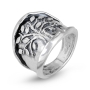 Heavy Sterling Silver Ring With Tree of Life Design - 2