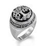 Handmade Sterling Silver and Onyx Stone Tree of Life Ring - 3