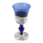 Handmade Sterling Silver and Blue Glass Kiddush Cup - 2