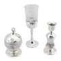 Pristine Handcrafted Glass and Sterling Silver Havdalah Set (White) - 3