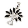 925 Sterling Silver Tree of Life Pendant with Crystal Stones (Choice of Colors) - 4