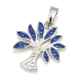 925 Sterling Silver Tree of Life Pendant with Crystal Stones (Choice of Colors) - 6