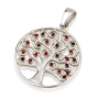 Sterling Silver Circular Tree of Life Pendant with Zircon Stones (Choice of Colors) - 4
