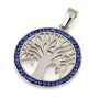 925 Sterling Silver Tree of Life Pendant with Crystal Stones - 3