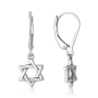 Marina Jewelry 925 Sterling Silver Exquisite Star of David Leverback Earrings - 3