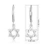 Marina Jewelry 925 Sterling Silver Exquisite Star of David Leverback Earrings - 4
