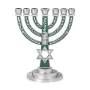 Exquisite Star of David Seven-Branched Menorah With Choshen Design (Choice of Colors) - 5
