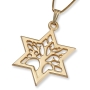 Hanukkah Gift Box - 14K Gold Star of David & Tree of Life Pendant Necklace - 4
