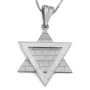 14K Gold Western Wall and Star of David Pendant Necklace - 3