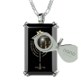 Sterling Silver and Onyx Men's Psalm 67 Necklace with Micro-Inscribed Menorah and Star of David - 3