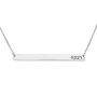 Sterling Silver Horizontal Bar Hebrew Name Necklace - 1