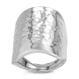 Sterling Silver Large Hammered Effect Ring - 2