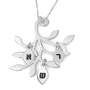 Sterling Silver Mother's English/Hebrew Personalized Family Tree Necklace - 1