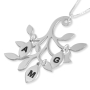 Sterling Silver Mother's English/Hebrew Personalized Family Tree Necklace - 2