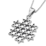 Sterling Silver Stars of David Pendant Necklace - Compound Star - 6
