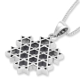 Sterling Silver Stars of David Pendant Necklace - Compound Star - 5