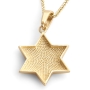 14K Gold Star of David Pendant Necklace With Studded Design (Choice of Colors) - 3