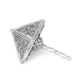 Traditional Yemenite Art Handcrafted Sterling Silver Tapered Dreidel With Filigree Design - 2