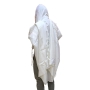 Wedding Talitnia Traditional White Pure Wool Tallit (Prayer Shawl) - 1