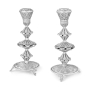 Traditional Yemenite Art Handcrafted Sterling Silver Tiered Candlesticks With Filigree Design - 2