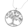 925 Sterling Silver Tree of Life Necklace With Cubic Zirconia - 1
