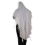 100% Cotton Non-Slip Tallit Prayer Shawl with White Stripes - 1