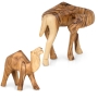 Olive Wood Mother and Child Camel Figurines - 1