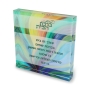 Jordana Klein Home Blessing Glass Cube With Colorful Waves Design (Hebrew) - 2