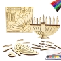 Kids 3D Wooden DIY Hanukkah Menorah Decoration - 5