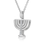 Deluxe Diamond-Accented 18K Gold Double Menorah Pendant Necklace By Yaniv Fine Jewelry - 9