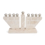 White Jerusalem Stone Split Hanukkah Menorah - 2