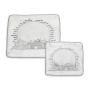 White Tallit and Tefillin Bag Set With Jerusalem Design - 2