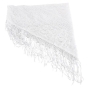 White Tassel Fringe Cloth Headscarf - 1