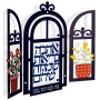 Dorit Judaica Home Blessings Wall Hanging With Blue Window Design (Hebrew) - 2