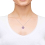 Woman of Valor: Sterling Silver and Cubic Zirconia Necklace Micro-Inscribed with 24K Gold - Proverbs 31:10-31 - 13