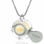 Woman of Valor: Sterling Silver and Cubic Zirconia Necklace Micro-Inscribed with 24K Gold - Proverbs 31:10-31 - 2