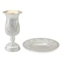 Enchanting 925 Sterling Silver Plated Kiddush Cup and Saucer Set with Star Design - 3