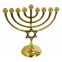 Y.Karshi Designer Golden Aluminum Star of David Hanukkah Menorah - 1