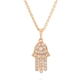 Yaniv Fine Jewelry Delicate 18K Gold Hamsa Pendant with Diamonds - 7