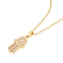 Yaniv Fine Jewelry Delicate 18K Gold Hamsa Pendant with Diamonds - 2