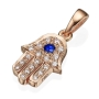 Yaniv Fine Jewelry 18K Gold and Diamond Hamsa Pendant With Blue Sapphire (Choice of Colors) - 7
