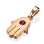 Yaniv Fine Jewelry 18K Gold Hamsa Pendant With Ruby (Choice of Colors) - 5