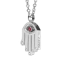 Yaniv Fine Jewelry 18K Gold Hamsa and Evil Eye Pendant With Diamonds and Ruby (Choice of Colors) - 5