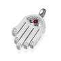 Yaniv Fine Jewelry 18K Gold Hamsa and Evil Eye Pendant With Diamonds and Ruby (Choice of Colors) - 4