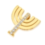 Yaniv Fine Jewelry 18K Gold Menorah Pendant with Diamonds - 2