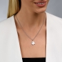 18K Gold Unisex Star of David & Dove of Peace Diamond Pendant (Choice of Color) - 3