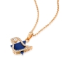 18K Gold Star of David & Dove of Peace Pendant with Lapis Stone and Diamonds - 7