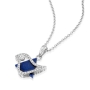 18K Gold Star of David & Dove of Peace Pendant with Lapis Stone and Diamonds - 5