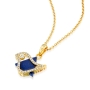 18K Gold Star of David & Dove of Peace Pendant with Lapis Stone and Diamonds - 2